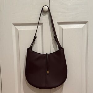 Zara Dark Brown Saddle Shoulder Bag